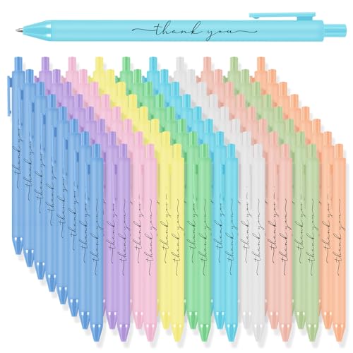Dispowreath 200 Pcs Thank You Pens Bulk Multicolor Ballpoint Pens Thank You Gift for Men Women Employee Holiday Appreciation Gifts for Teacher Office Party Favors
