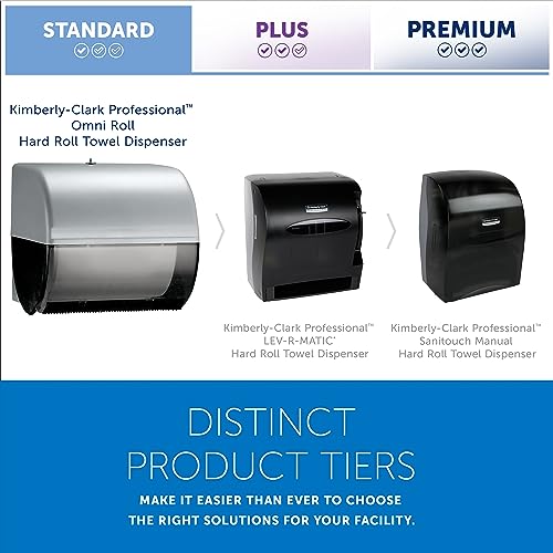 Kimberly-Clark Professional Omni Manual Hard Roll Paper Towel Dispenser (09746), Black, Universal 1.5" Core Compatible, Wall Mounted, Space-Saving Design, for Commercial Hand Towels (Qty 1)