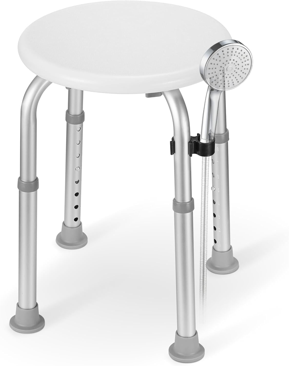Careboda Adjustable Bath Chair for Inside Shower, Shower Stool with Upgraded Stainless Steel, Tool-Free Assembly, 8 Adjustable Heights for Seniors, Elderly, Pregnant, Handicap & Disabled (CBS01G)