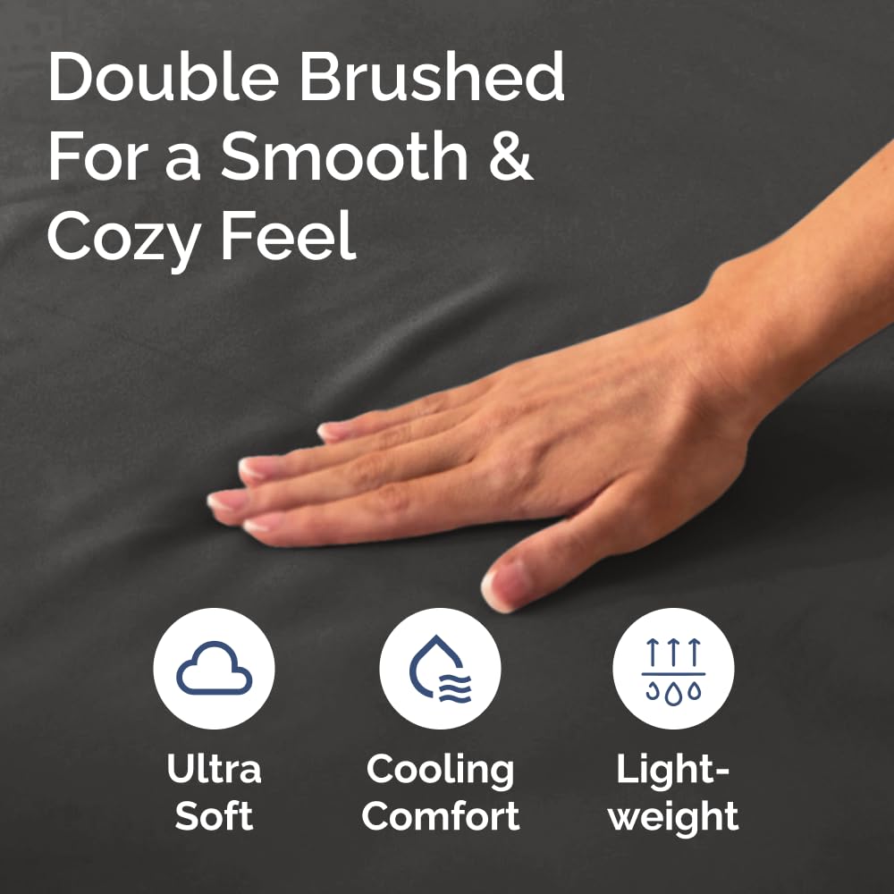 King Fitted Bed Sheet - Bottom Single Fitted Sheet Only - Ultra-Soft Hotel Luxury Bedding w/ 8-16 Inch Deep Pockets - Breathable, Cooling & Wrinkle Free - Easy-Fit, Fade & Shrink Resistant - Charcoal
