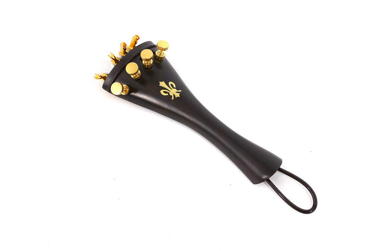 Yinfente 4/4 Full Size Violin Accessories Set - Includes Ebony Wood Pegs, Tailpiece, Fine Tuner, Chin Rest, Clamp, and End Pin - Premium Quality for Enhanced Sound and Durability