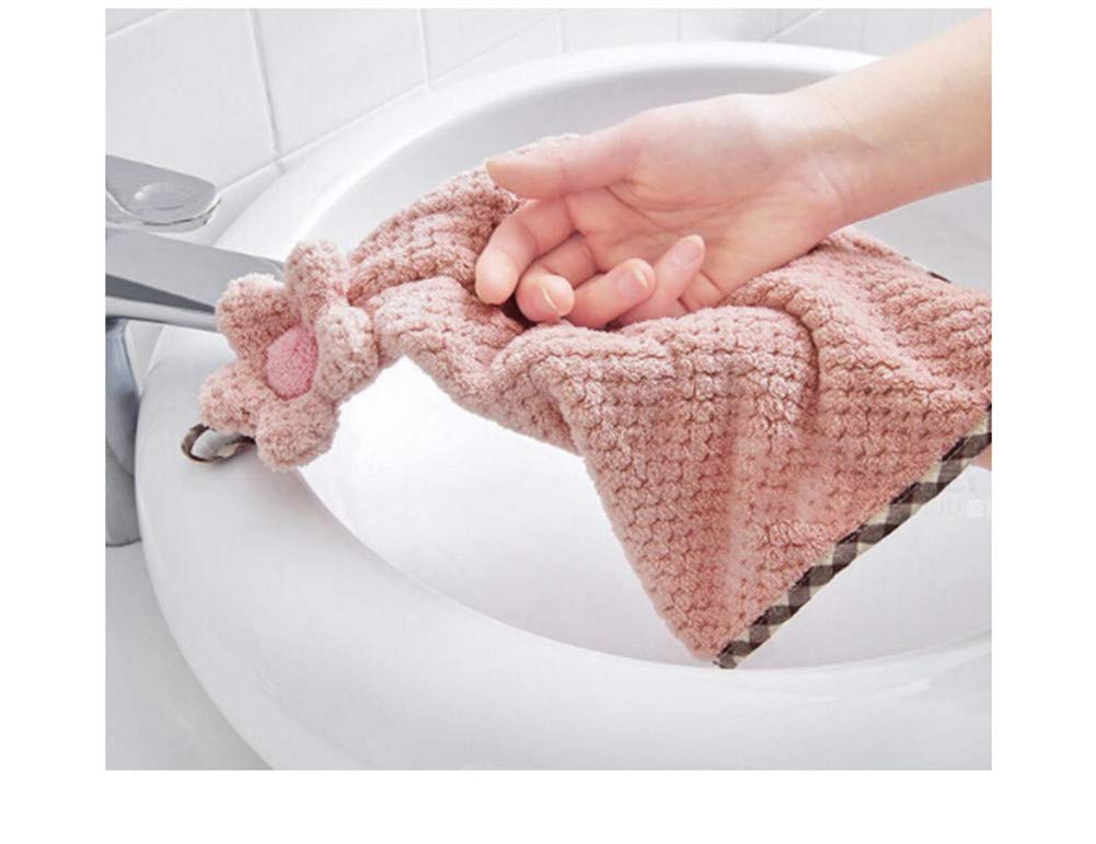 Ivymei 4Pack Microfiber Hand Towels, Kitchen Hand Towels with Loop,Bathroom Hand Towels Hanging,Quick Dry Absorbent Microfiber Cleaning Cloths (4color)