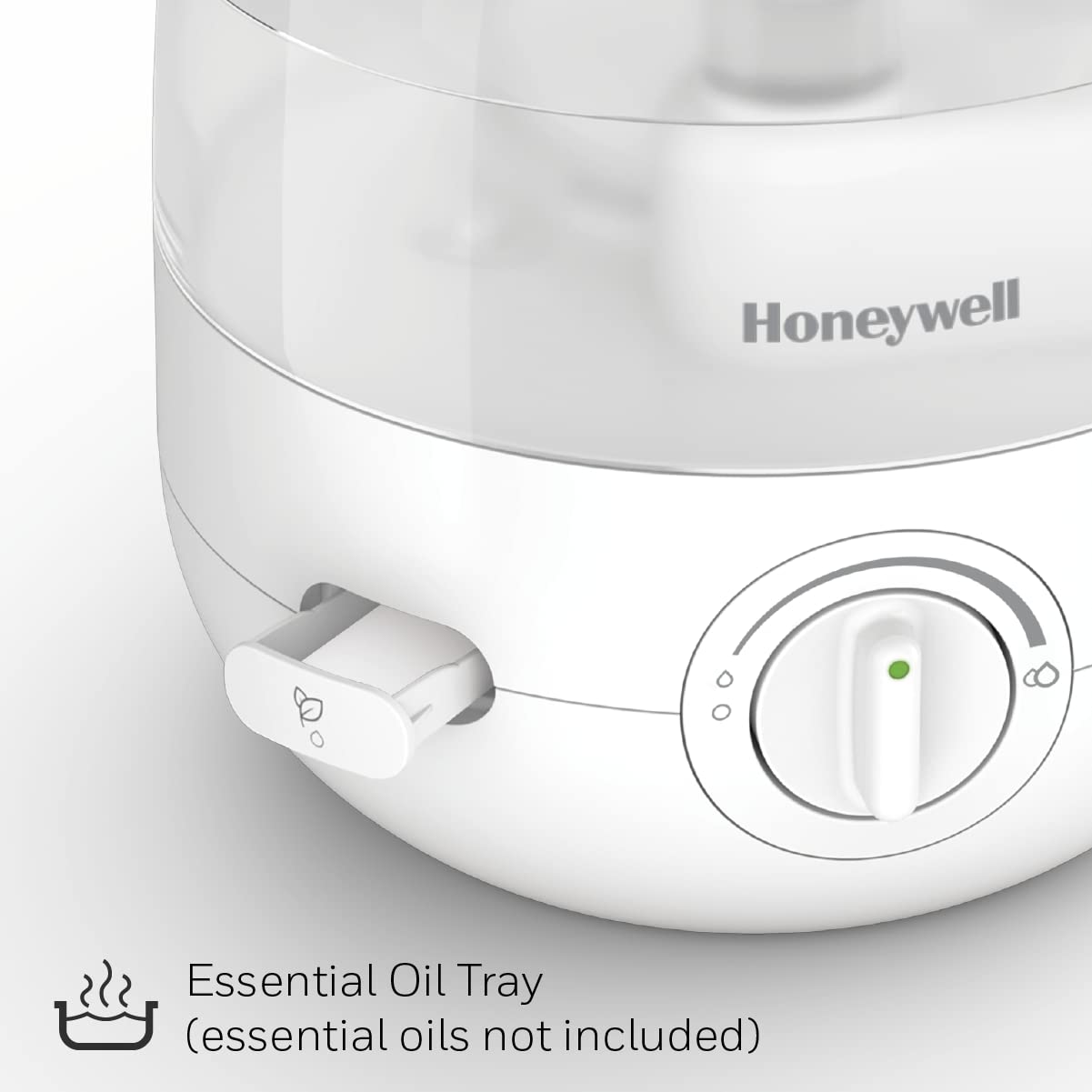 Honeywell HUL525WC Mini Mist™ Ultrasonic Cool Humidifier, White, With Essential Oil Tray, Variable Output Control, Auto Shut-off, Ultra Quiet Operation, Directional Outlet, Visible Mist