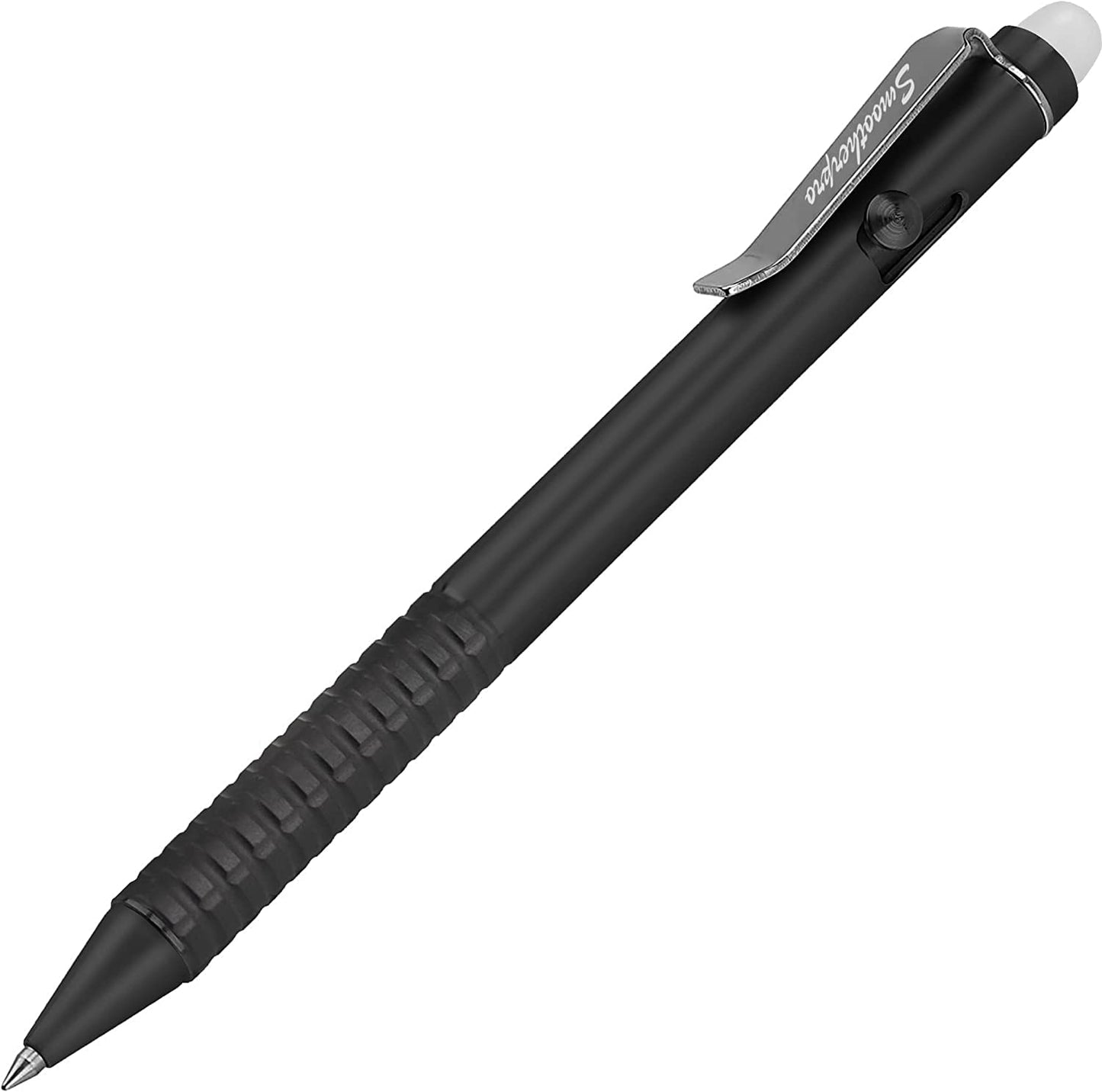 SMOOTHERPRO Erasable Bolt Action Pen Superior Stainless Steel Compatible with Pilot FriXion Refill Durable Pen Clip for EDC Pocket Business Collection Color PVD-Coated Black (SSF020S)