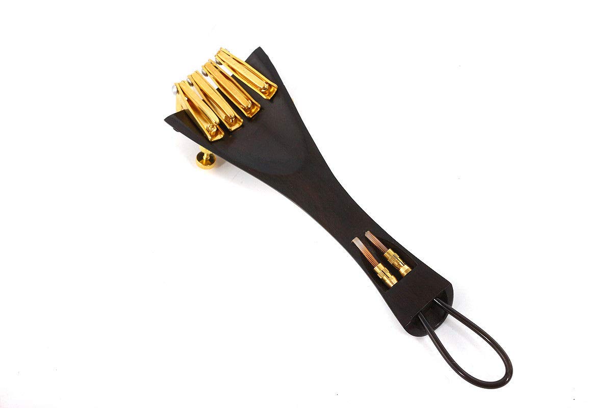 Yinfente 4/4 Full Size Violin Accessories Set - Includes Ebony Wood Pegs, Tailpiece, Fine Tuner, Chin Rest, Clamp, and End Pin - Premium Quality for Enhanced Sound and Durability