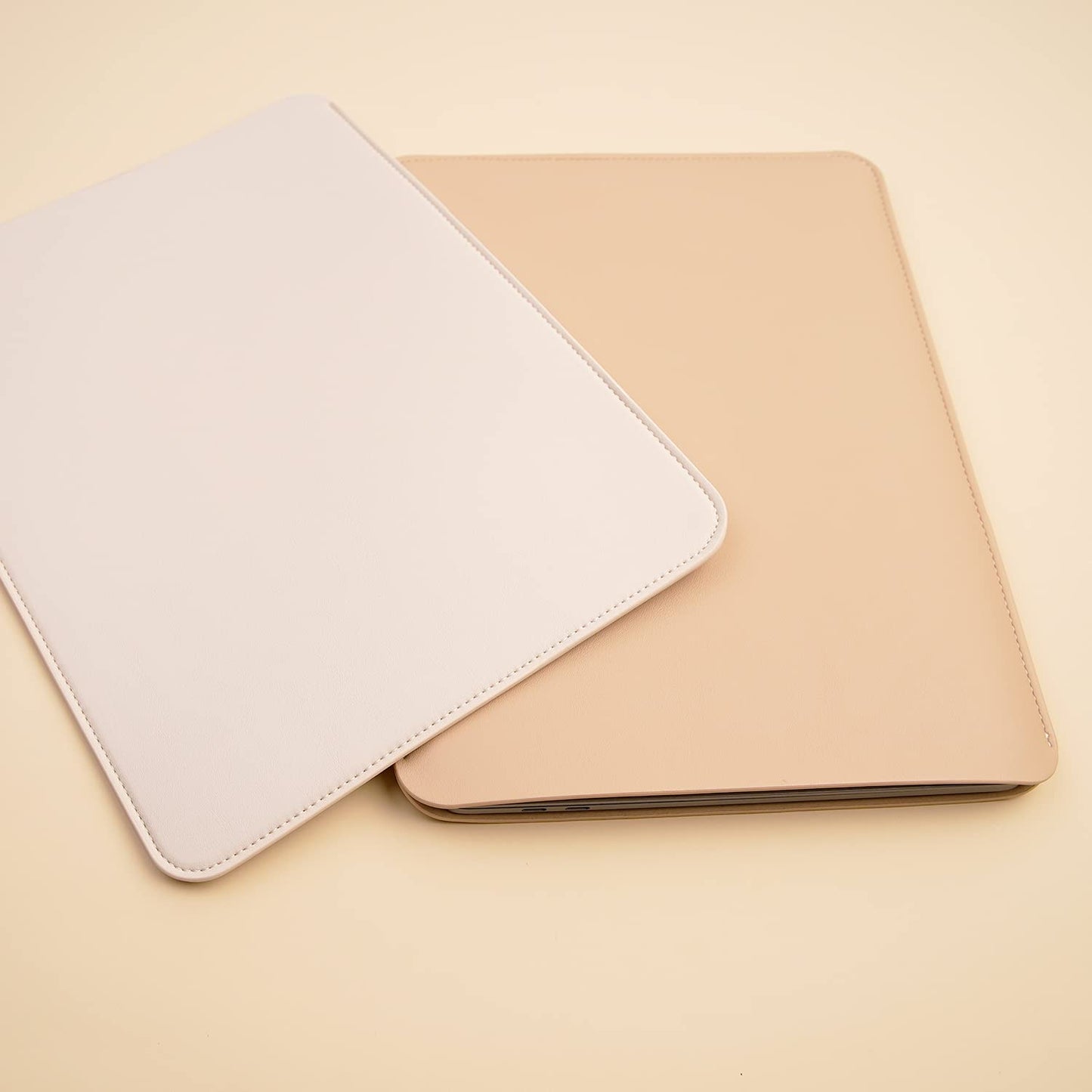 Benfan Laptop Sleeve 15.3 Inch Compatible with 2024 New 15 MacBook Air A3114 A2941 Color Beige