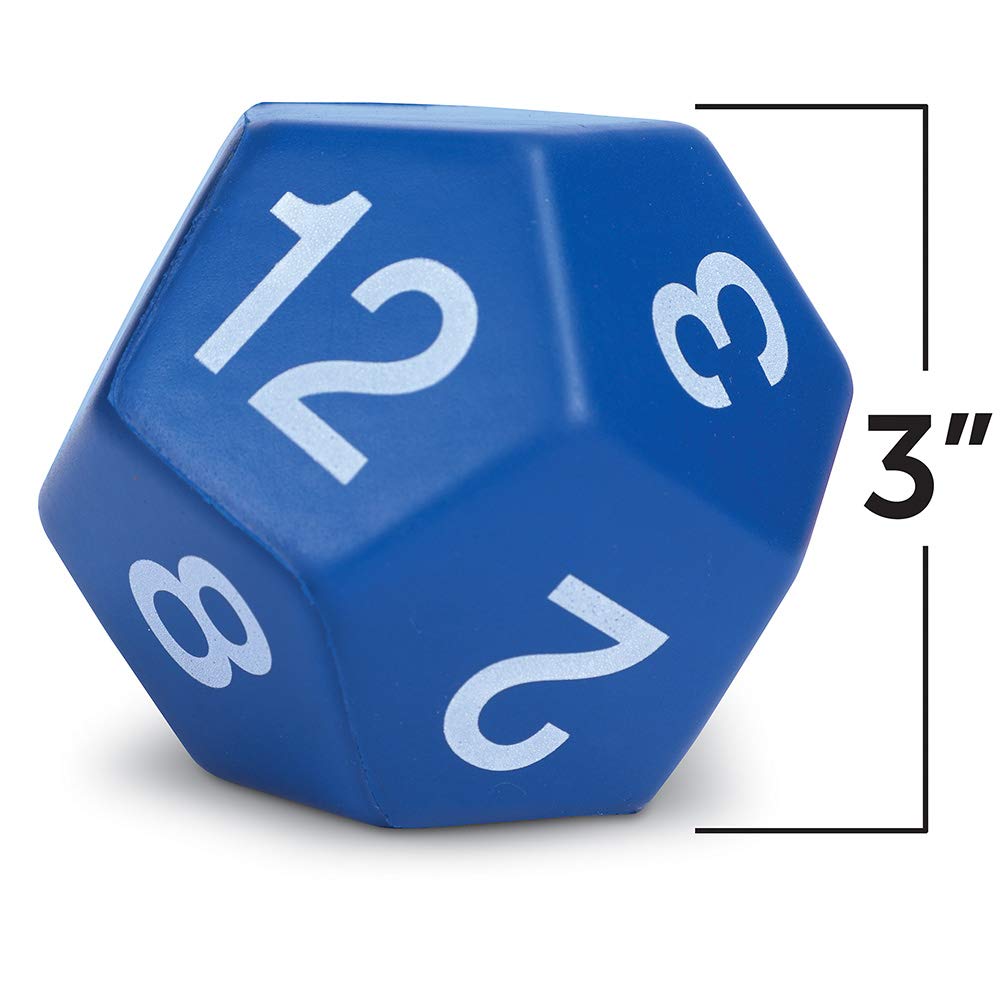 Learning Resources LER7694 Jumbo Foam Polyhedral Dice, 5 Dice, 4, 8, 10, 20 Sides, Ages 5+