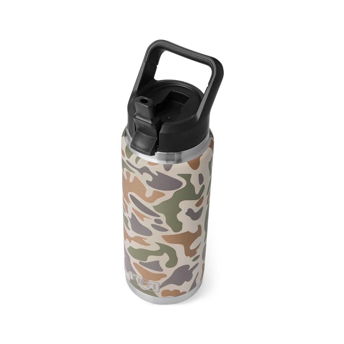 YETI Rambler 26 oz Bottle, Vacuum Insulated, Stainless Steel with Straw Cap, Tan Camo