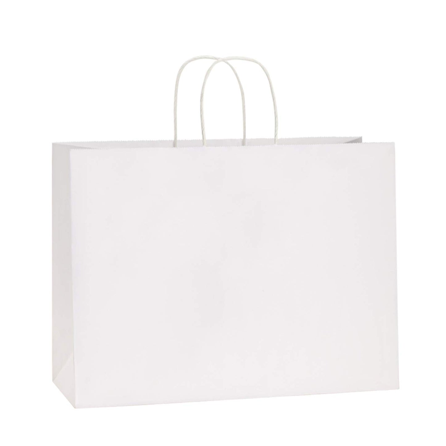 BagDream 16x6x12 Inches 50Pcs White Kraft Paper Bags with Handles Bulk Paper Gift Bags, Shopping Bags, Grocery Bags, Mechandise Bags, Party Bags, 100% Recyclable Large Paper Bags
