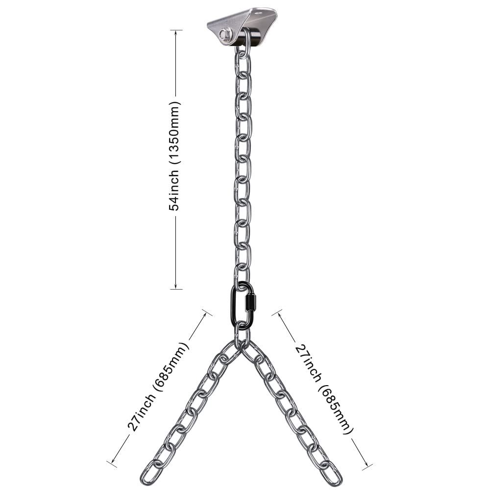 Besthouse Set of 2 Heavy Duty Porch Swing Hanging Chain Kit, Hammock Chair Hardware for Indoor Outdoor Playground Hanging Chair Hammock Chair Punching Bags, 4 Screws for Wooden, 1000LB Capacity, 81"