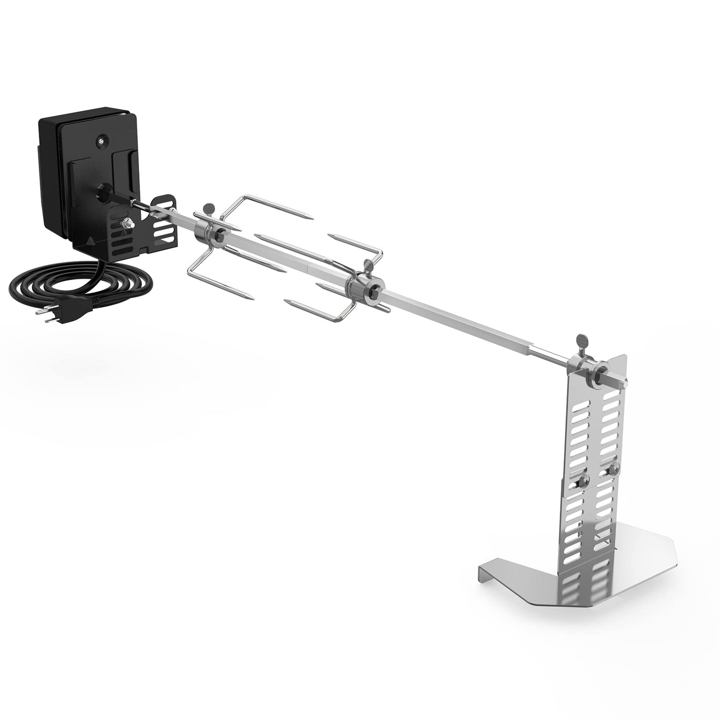 onlyfire Universal Rotisserie Kit for Most Gas Grills – Heavy Duty BBQ Rotisserie with 110V Electric Motor, 28" Square Spit Rod & 4-Prong Meat Forks, Outdoor Grill Accessories for Turkey Chicken Roast