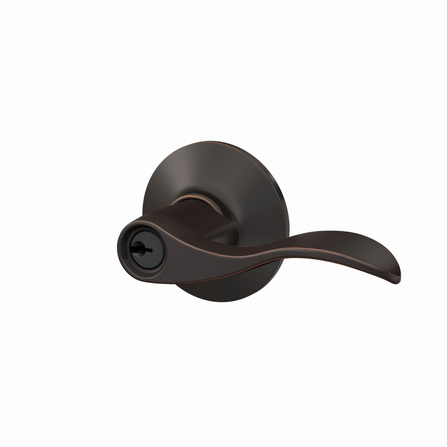Schlage F51A Acc 716 Accent Keyed Entry Lever, Aged Bronze