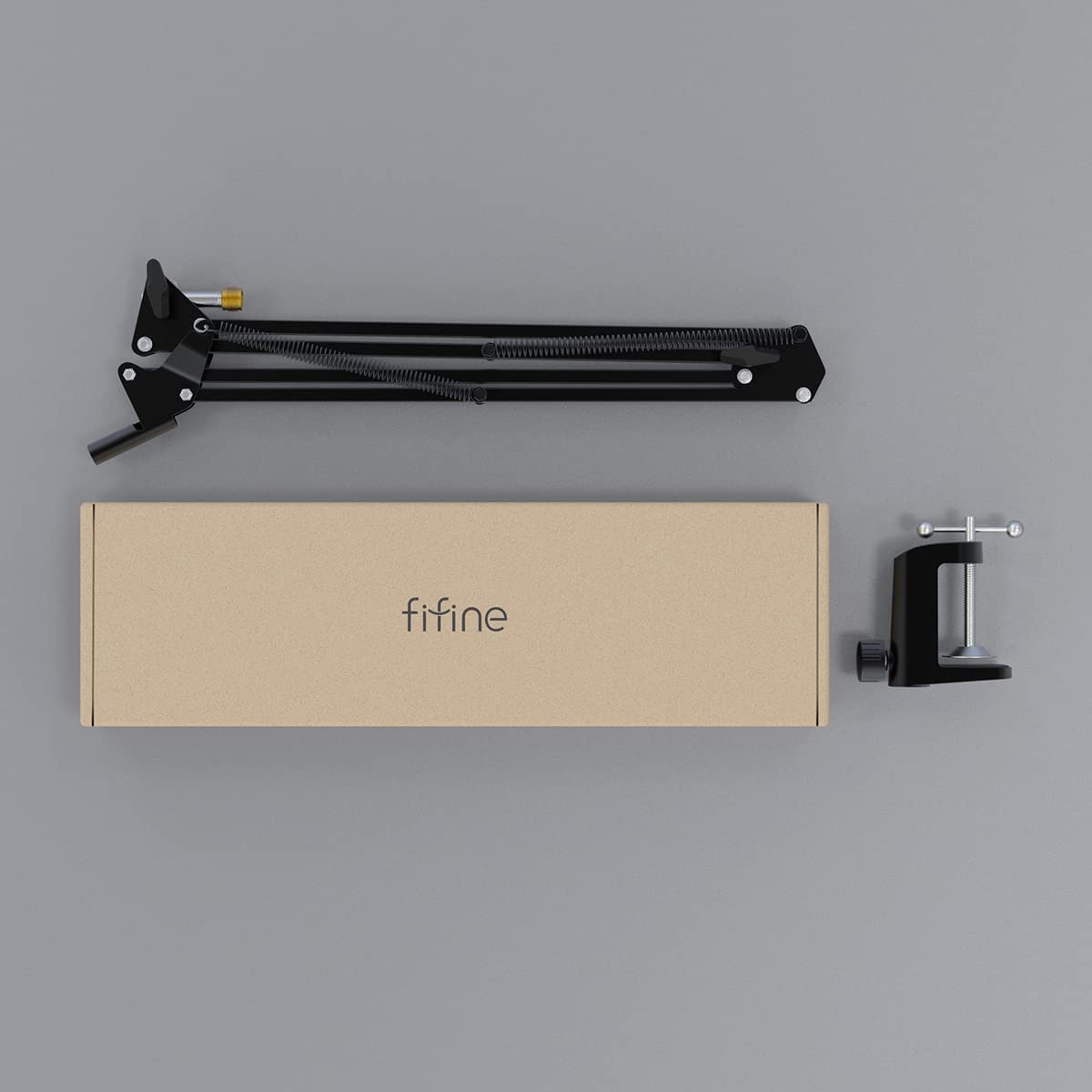 FIFINE Microphone Arm Stand, Suspension Mic Scissor Boom Arm stand with Metal Material, 3/8" to 5/8" Adapter, Desk Clamp, for Recording, Streaming, Podcast, Video, Flexible and Durable-CS1