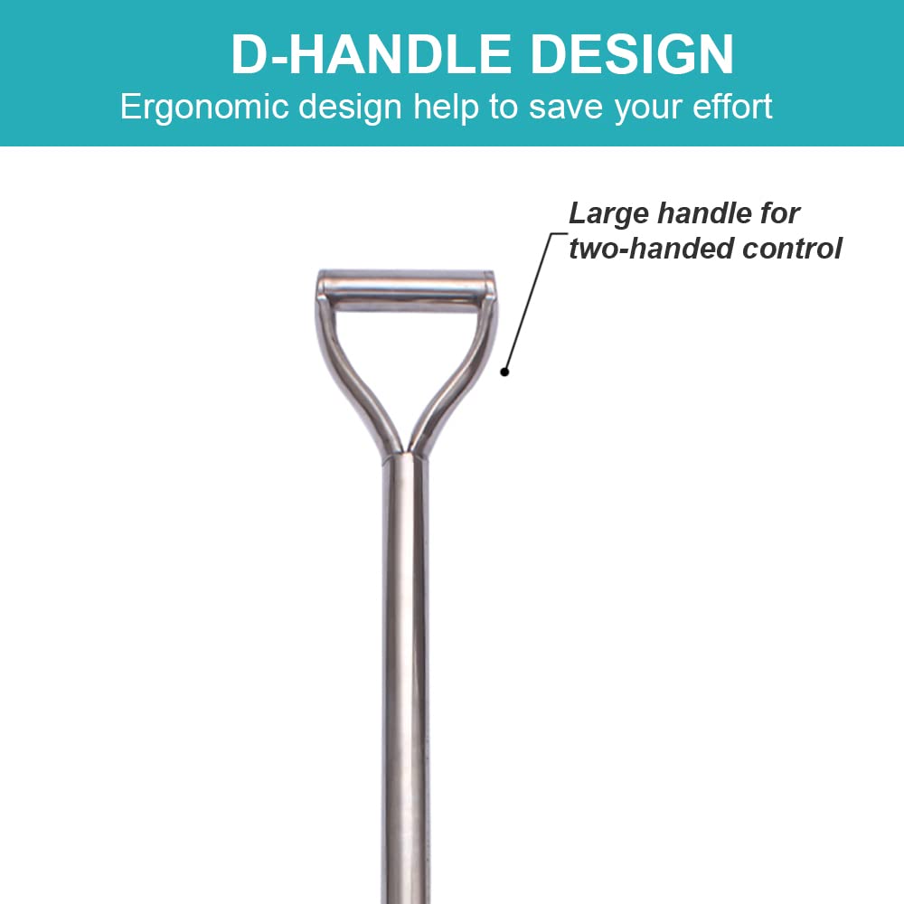 31.5 Inch Flat Head Garden Shovel, D Handle Square Flat Spade Shovel for Gardening, All Stainless Steel Made