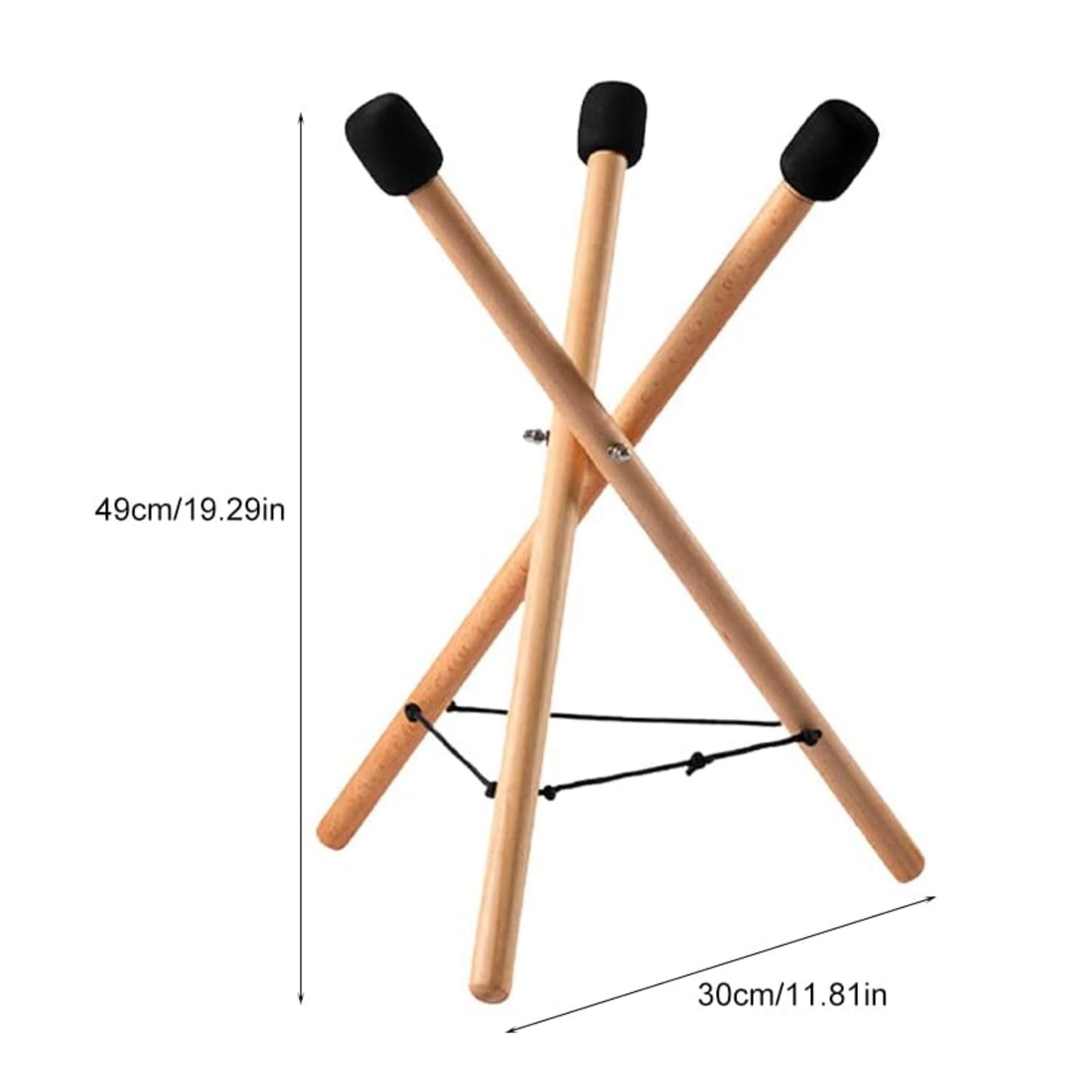 YOOODONNN Handpan Drum Stand, Tongue Drum Bracket, Solid Wood Adjustable Tripod Structure Holder, Extendable Snare Bracket for 12 to 22 Inch Percussion Instruments
