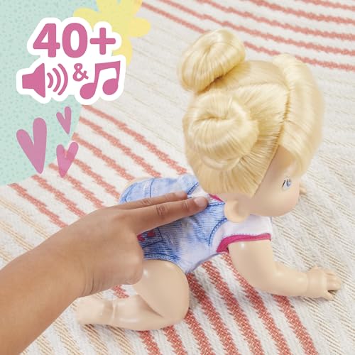 Baby Alive Crawl 'n Play Harper Hugs Electronic Crawling Baby Doll Set, Blonde Hair, Kids Toys for Girls & Boys 3 Years & Up, 10.75 Inches/27 cm