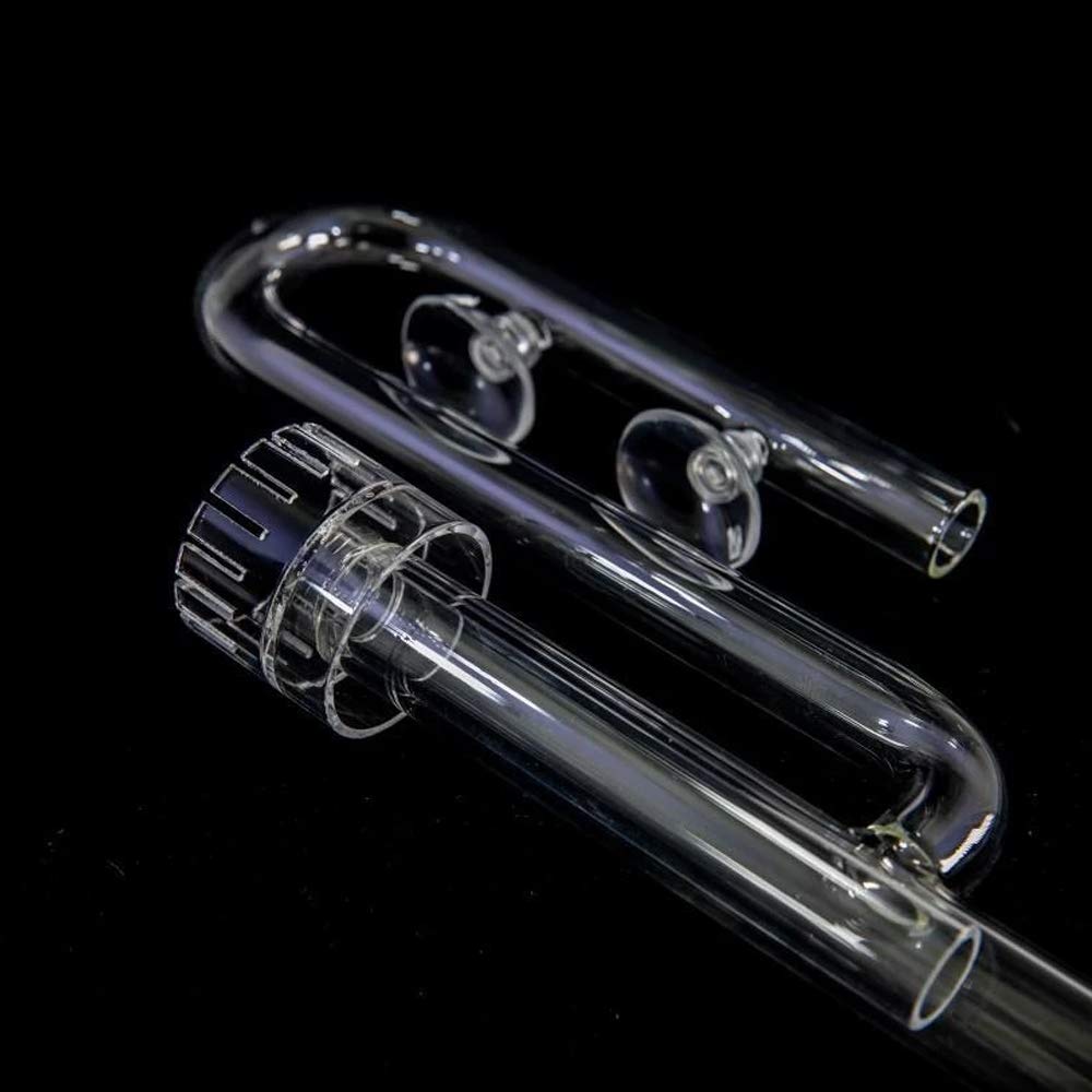 FZONE Aquatic Glass Lily Pipe Inflow with Surface Skimmer for Aquarium Filter 5/8''(16/22mm) Tubing