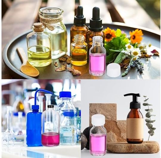 MRS Distributors 1/2 Oz Boston Round Clear Glass Bottle With Black Phenolic Polycone Liner Caps- 144 PACK; Perfect For Perfumes, Essential Oils, Aromatic Blends, Bath and Body, Reagent Liquids 15ml