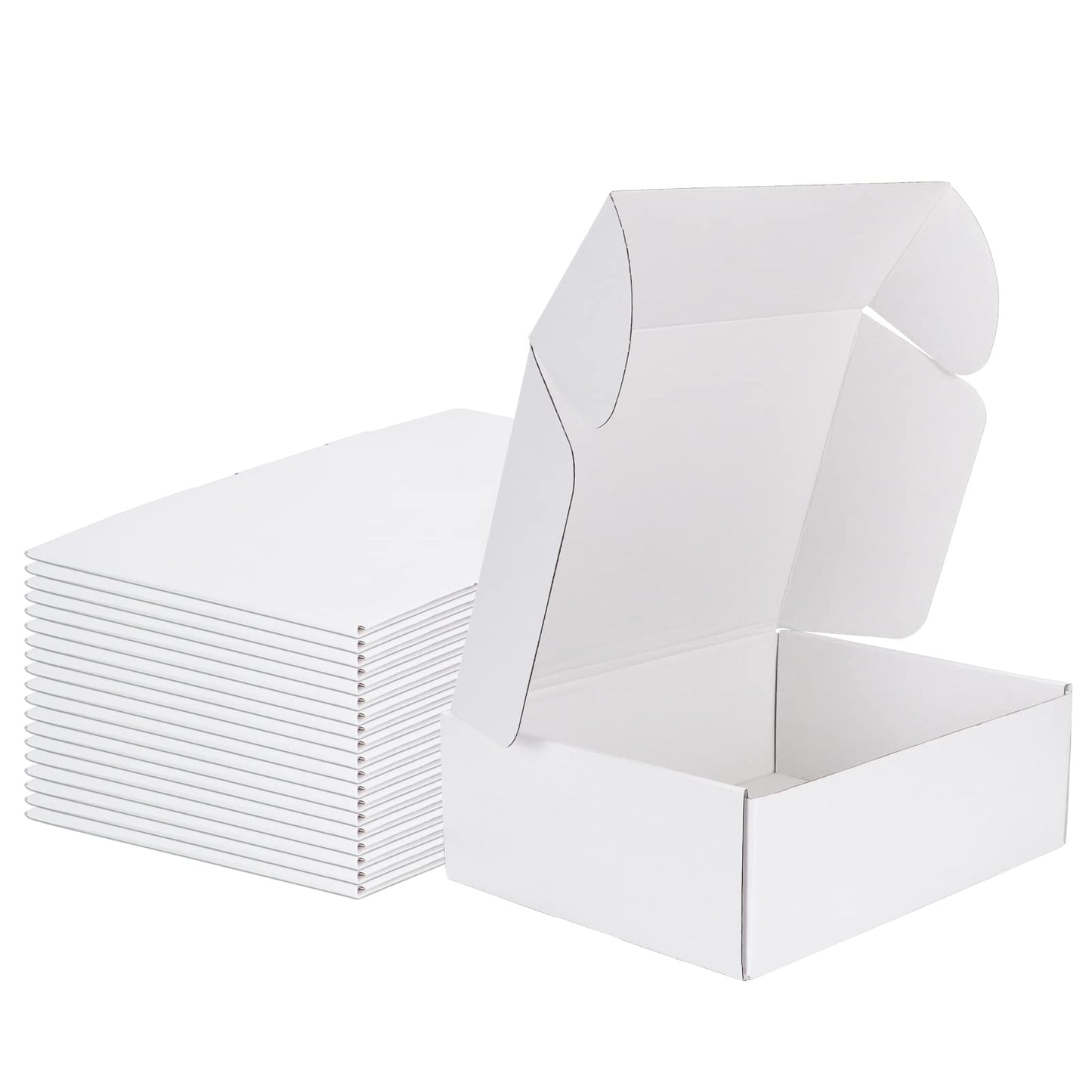 MEBRUDY 12x9x4 Shipping Boxes Pack of 20,White Literature Mailer Corrugated Cardboard Box for Small Business Mailing Packaging