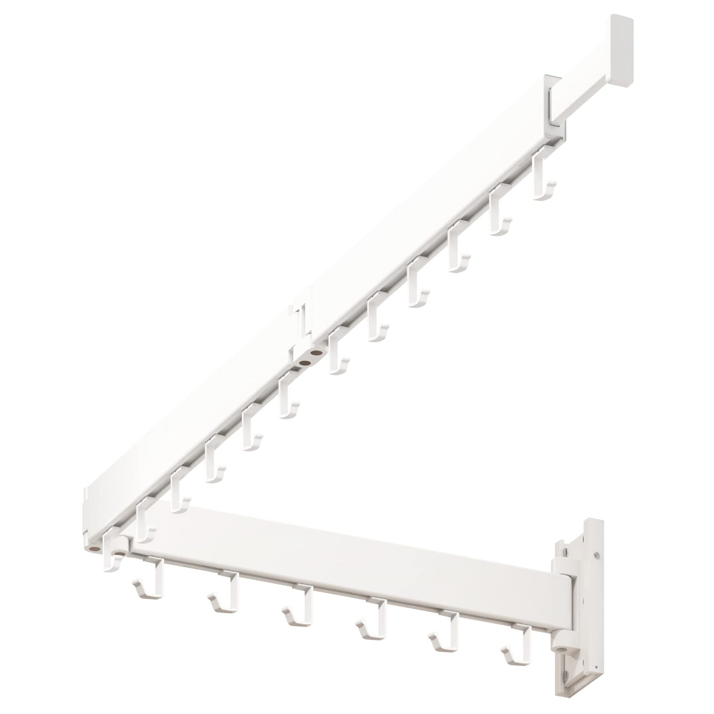 Clothes Drying Rack,Wall Mounted Drying Rack,Drying Rack Clothing,Laundry Drying Rack,Clothes Hanging Rack,Laundry Rack Wall Mount,Retractable,Collapsible Drying Rack Clothing (J Shape Hooks，White