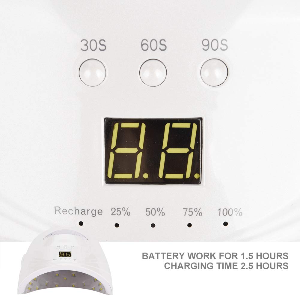 48W Cordless Rechargeable Nail Lamp, Nail Led Nail Polish Dryer Nail Art Tool for Gel Nail (01)