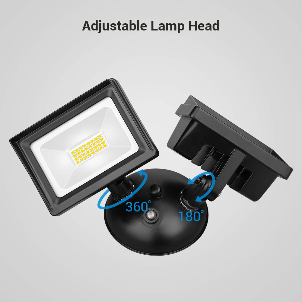 DEWENWILS 5400LM Dusk to Dawn LED Security Light Outdoor, 62W Super Bright Flood Light with Photocell, 5000K Daylight, IP65 Waterproof 2 Adjustable Heads Exterior Light for Garge, Backyard, Porch