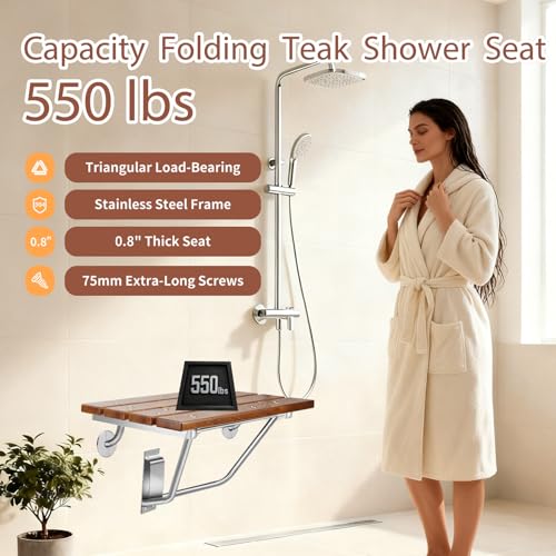 18 inch Folding Shower Seat Wall Mounted