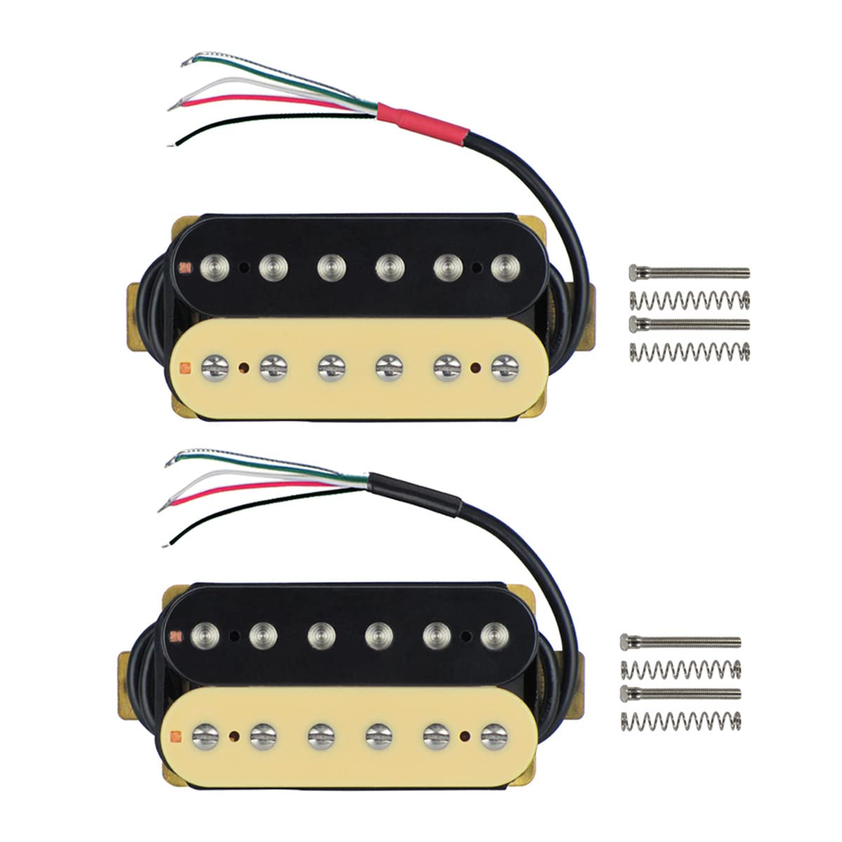 FLEOR Electric Guitar Humbucker Pickups Ceramic Double Coil Guitar Bridge Pickup & Neck Pickups Set-Zebra