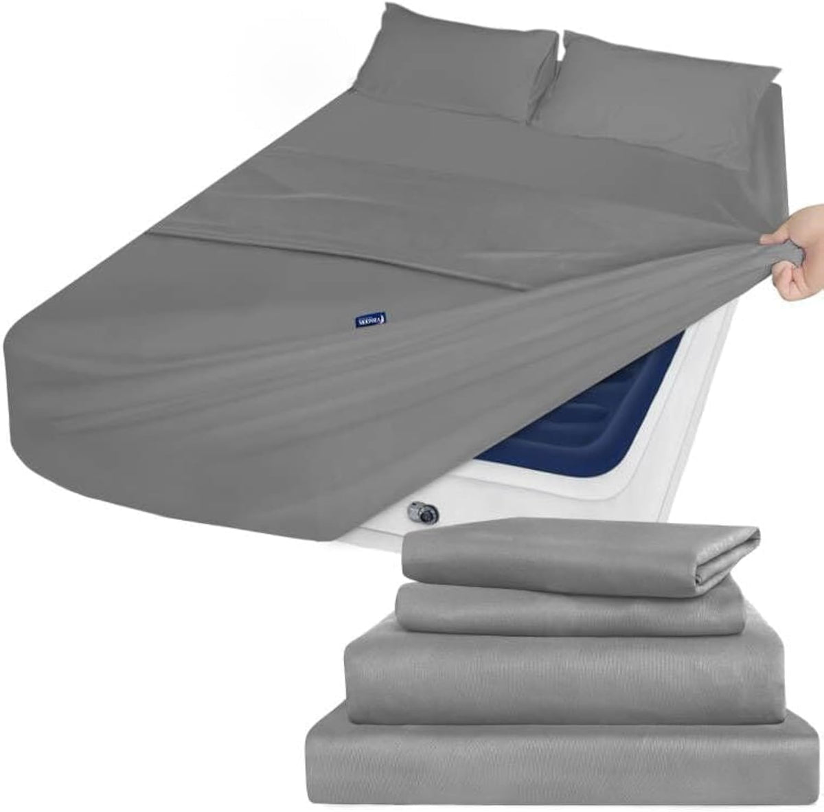 Deep Pocket Queen Sheet Set - 4 Piece Queen Size Bed Sheet Set, Fade Resistant Queen Sheet Set - Extra Deep Pocket Fitted Sheet,Fits 16in to 24in Pillow Top Air Bed Mattress