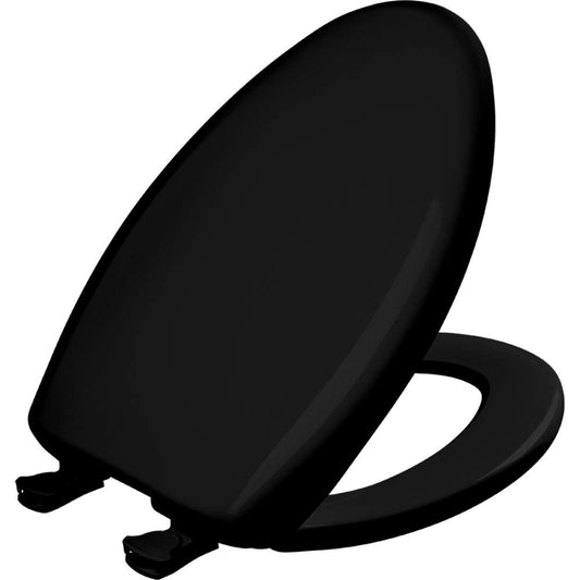 Bemis 1200SLOWT 047 Slow Close Sta-Tite Elongated Closed Front Toilet Seat, Black