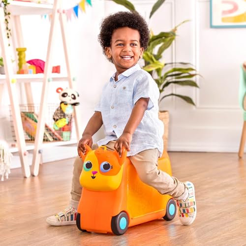 B. toys – On The Go – Lolo Ride-On Suitcase for Kids – Rolling Luggage with Storage Space - Travel & Play – Fun Animal Design for Toddlers 2+ Years