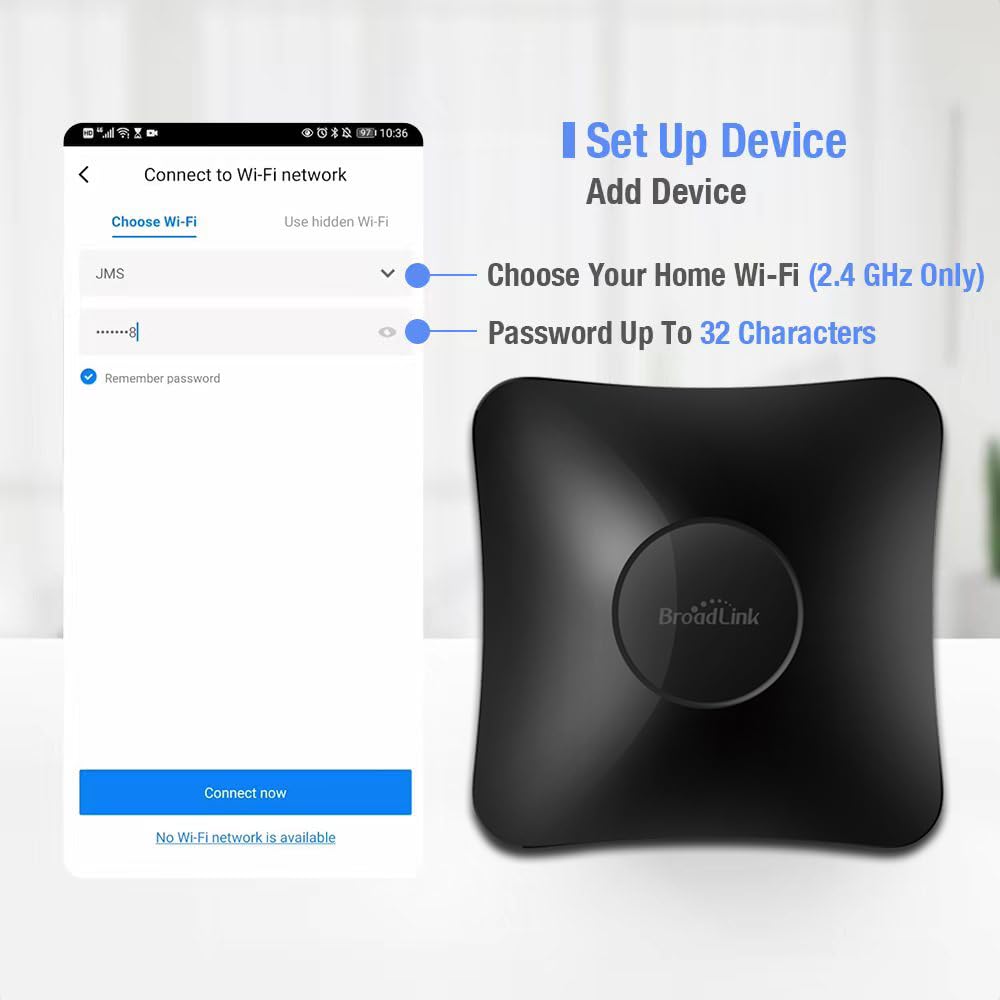 Broadlink RM4 pro Smart IR/RF Remote Control Hub with Sensor Cable(2.4GHz Wi-Fi Only)-WiFi IR/RF Blaster for Home Automation, TV, Curtain, Shades Remote, Works with Alexa, Google Assistant, IFTTT