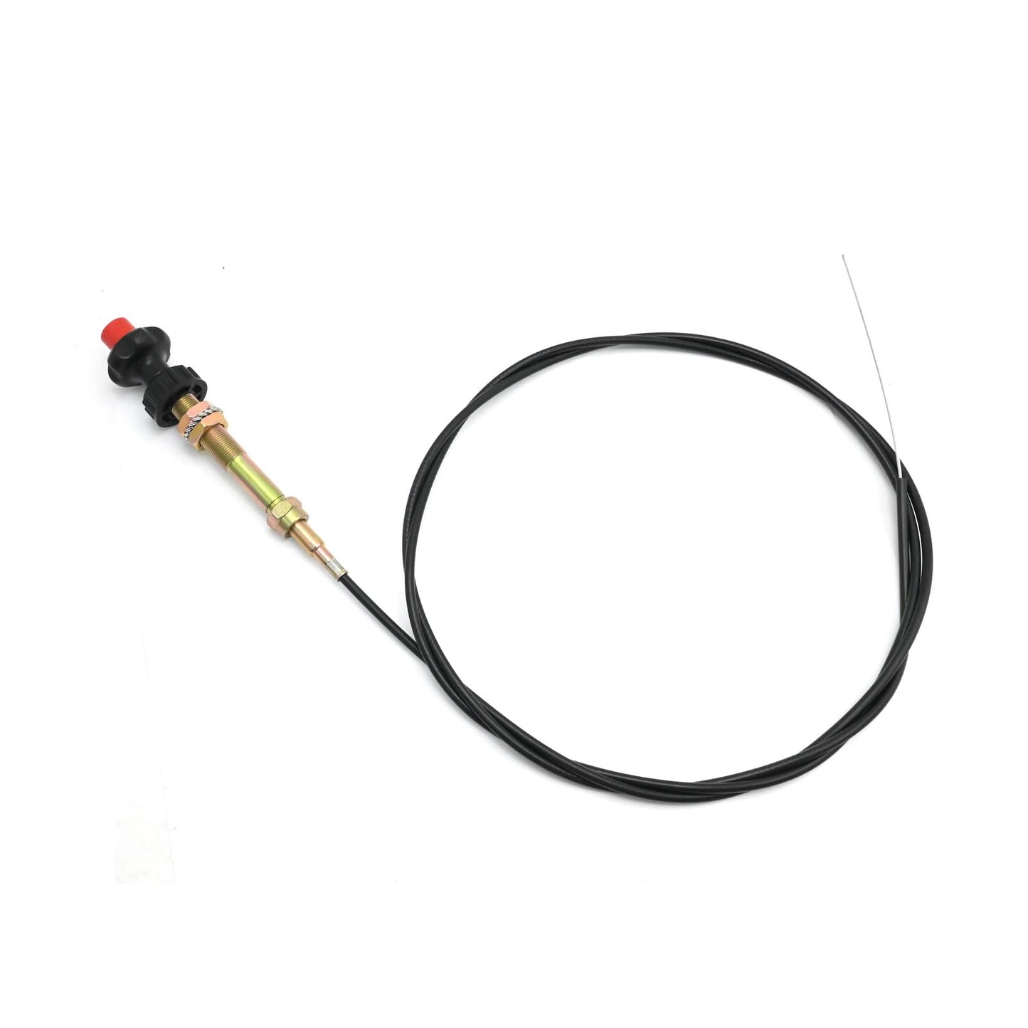 DUZFOREI 55204 1PC Control Cable, Locking Throttle Cable with 2-Inch Black Knob, 10 Feet Long, Suitable for Most Control Cables