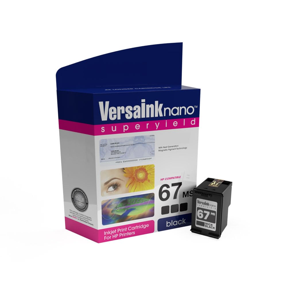 VersaInk-Nano 67 MS MICR Black Ink Cartridge for Check Printing