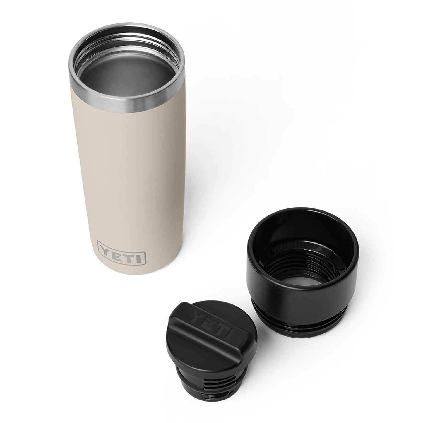 YETI Rambler 16 oz Travel Bottle, Stainless Steel, Vacuum Insulated with Leakproof Commuter Cap, Cape Taupe