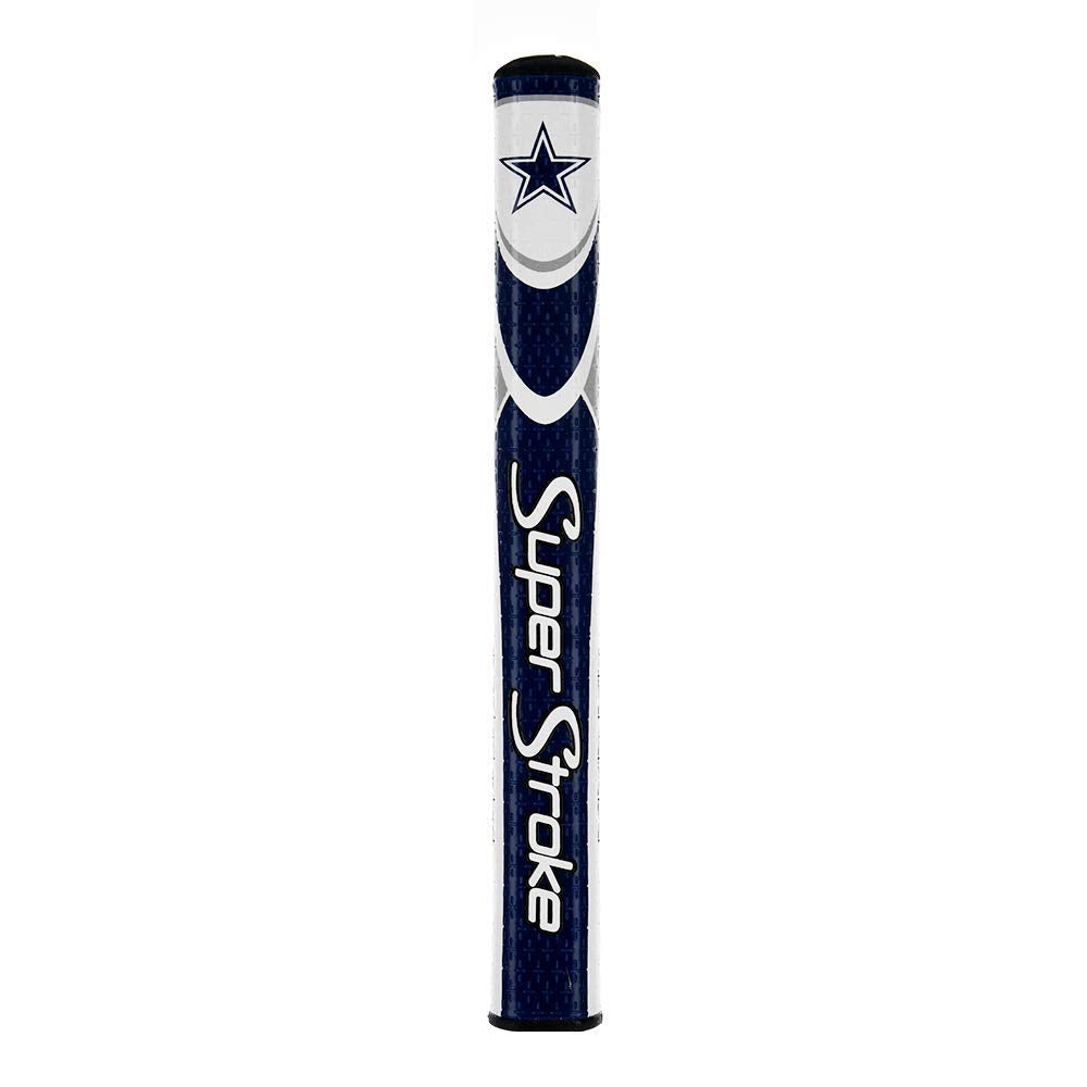 SuperStroke NFL Golf Putter Grip, Dallas Cowboys (Mid Slim™ 2.0) | Cross-Traction Surface Texture and Oversized Profile | Even Grip Pressure for a More Consistent Stroke | Non-Slip Grip,Navy/White