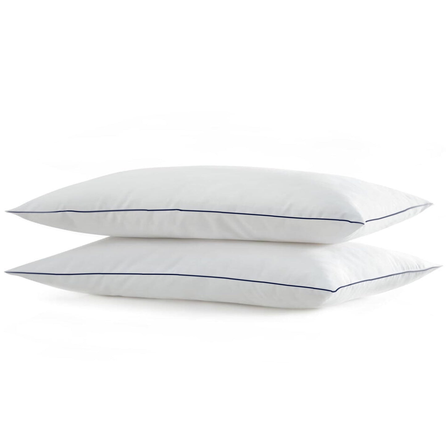SILUI Flat Soft Thin Pillows Queen Size Set of 2 Pack Bed Pillow with Down Alternative Fill for Side Back Stomach Sleepers, 20x30 Inches