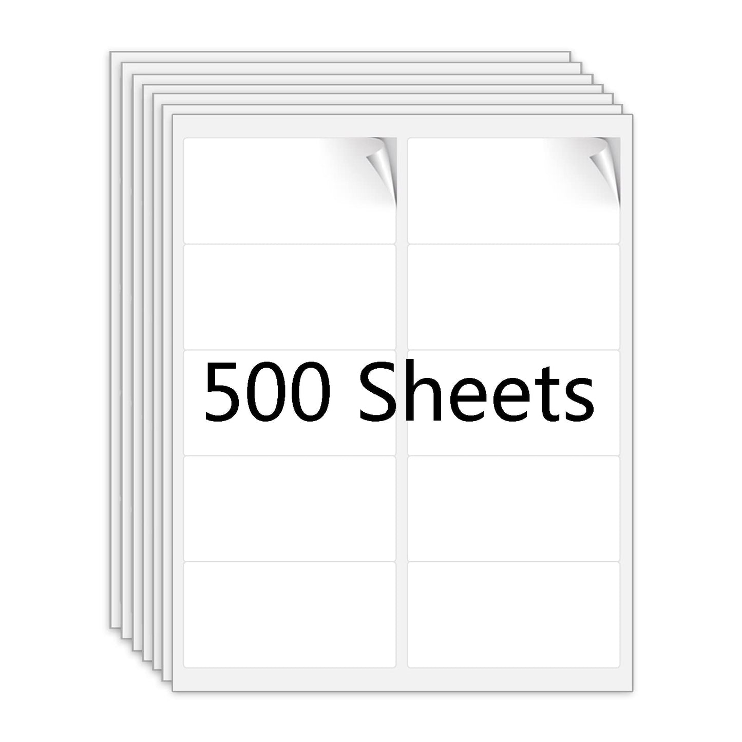 RBHK 2x4 Shipping Address Labels - 10 Labels per Sheet, 500 Sheets, 5000 Labels - Printable Sticker Labels for Laser/Inkjet Printer - Permanent Adhesive Mailing Labels