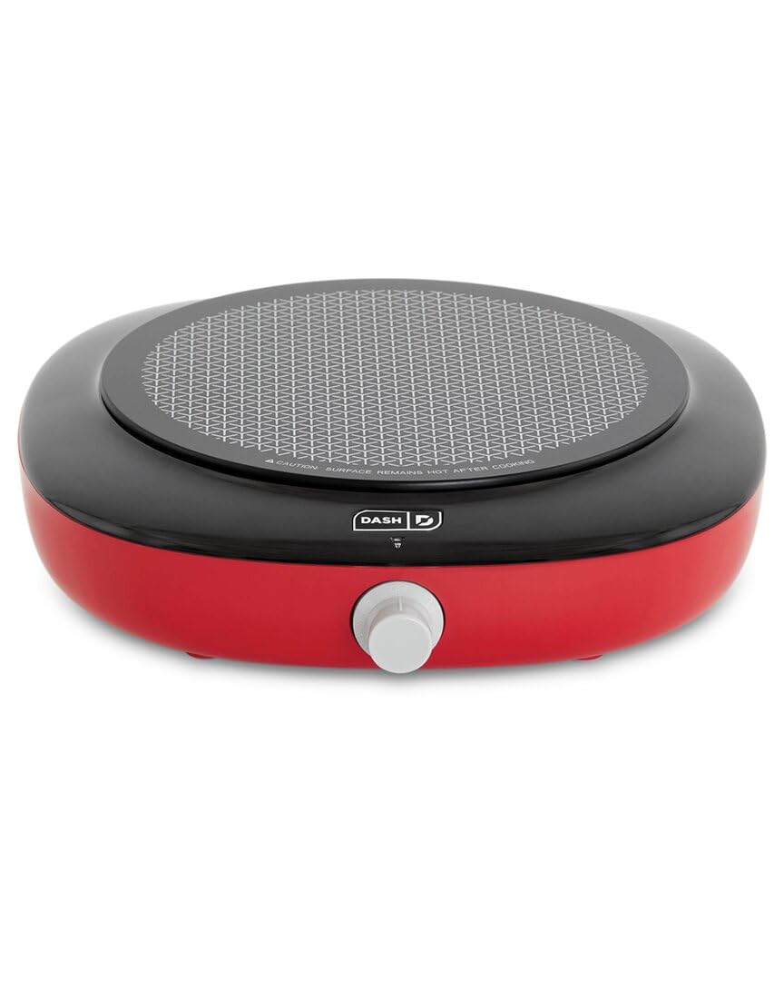 DASH Everyday Electric Cooktop with Infrared Heating, 5 Temperature Settings with Cord Storage, Perfect for RVs, Camping, Dorms, and Small Living Spaces - Red