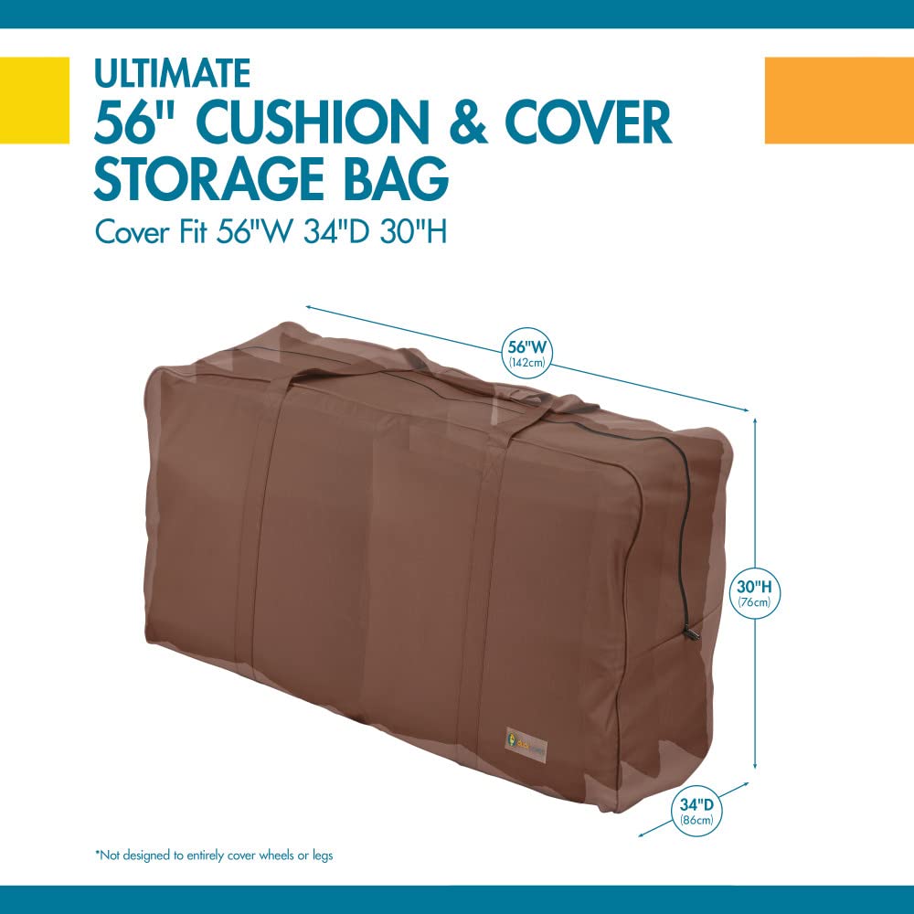 Duck Covers Ultimate Patio Cushion Storage Bag, 56" W x 34" D x 30" H