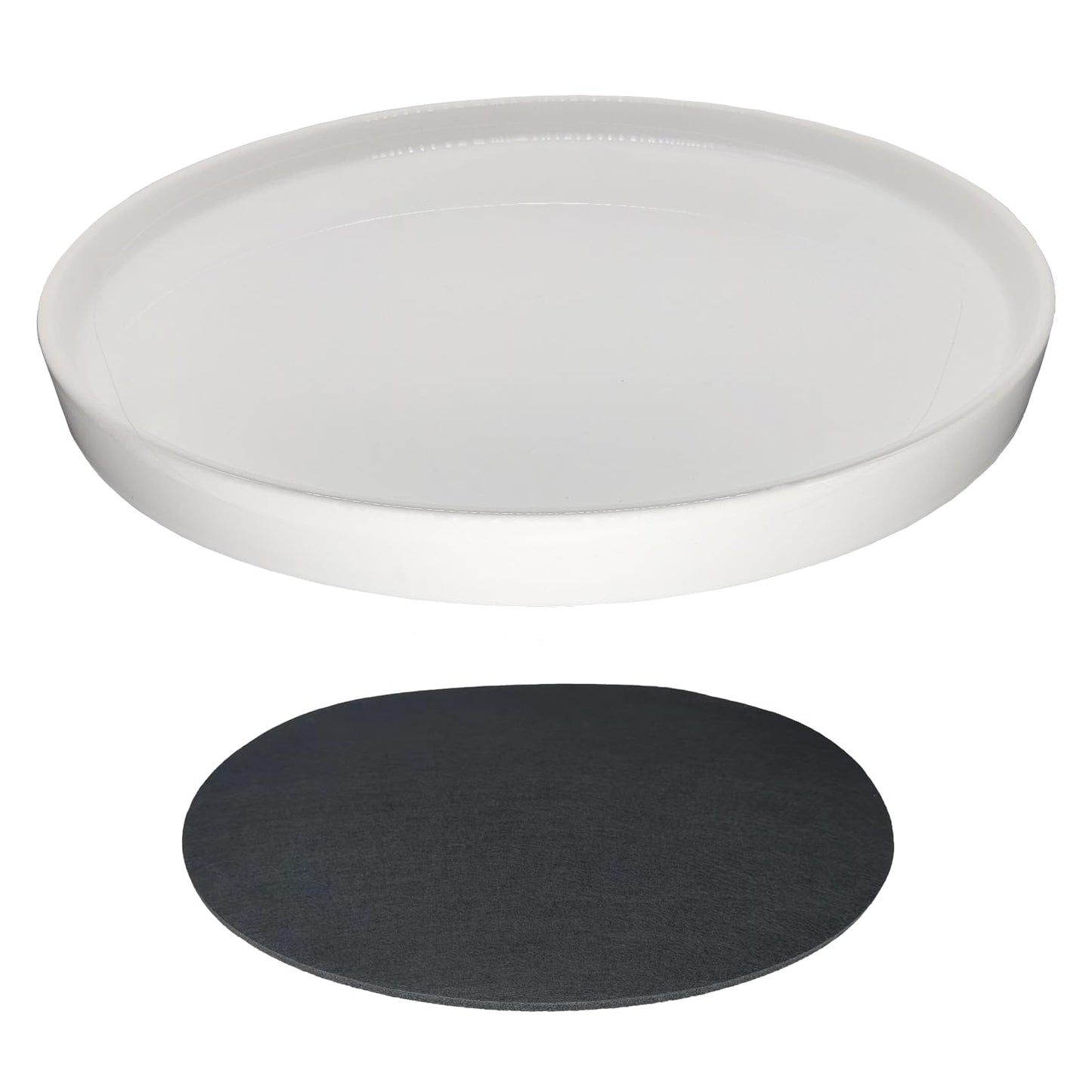 Yukfona Ceramic Plant Saucer Pot Tray 10 Inch, Planter Saucers 4 5 6 7 8 9 10 11 12 13 Inch for Indoors Outdoor, Durable Sturdy Flower Drainage drip Water Tray for Glazed Pots Base (10.7 Inch-White)
