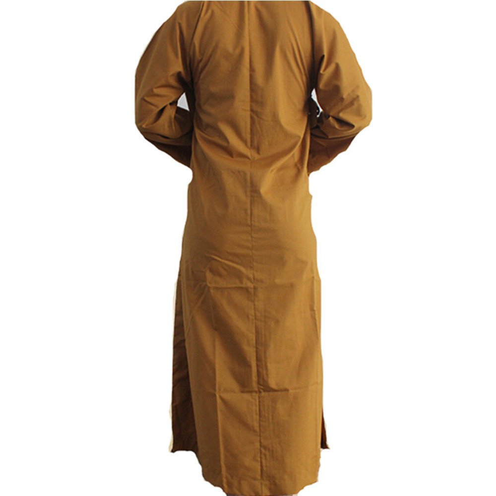 Long Cotton Kung Fu Shaolin Monk Robe Lay Master Zen Buddhist Meditation Gown L
