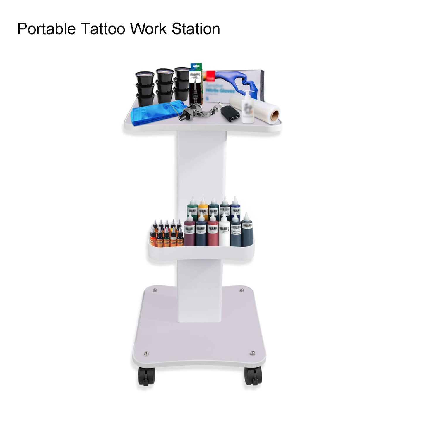Trolley Cart with Wheels, HUOXOU 3 Tier Beauty Rolling Cart, Trolley spa, spa Trolley, Esthetician Cart, Salon Trolley cart with Wheels, Load 220 lbs
