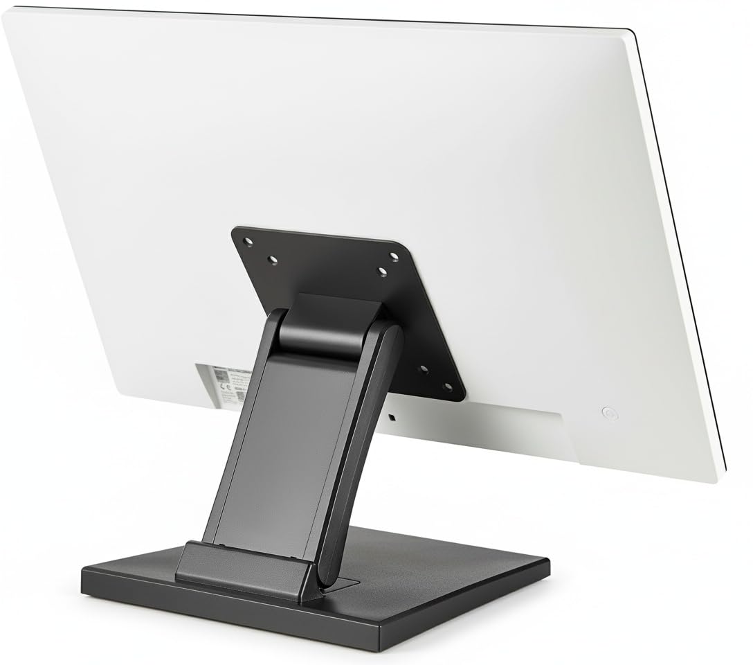 Wearson Foldable Low Profile Monitor Stand - Compatible with VESA 75x75 & 100x100, Black Metal Pedestal Monitor Stand