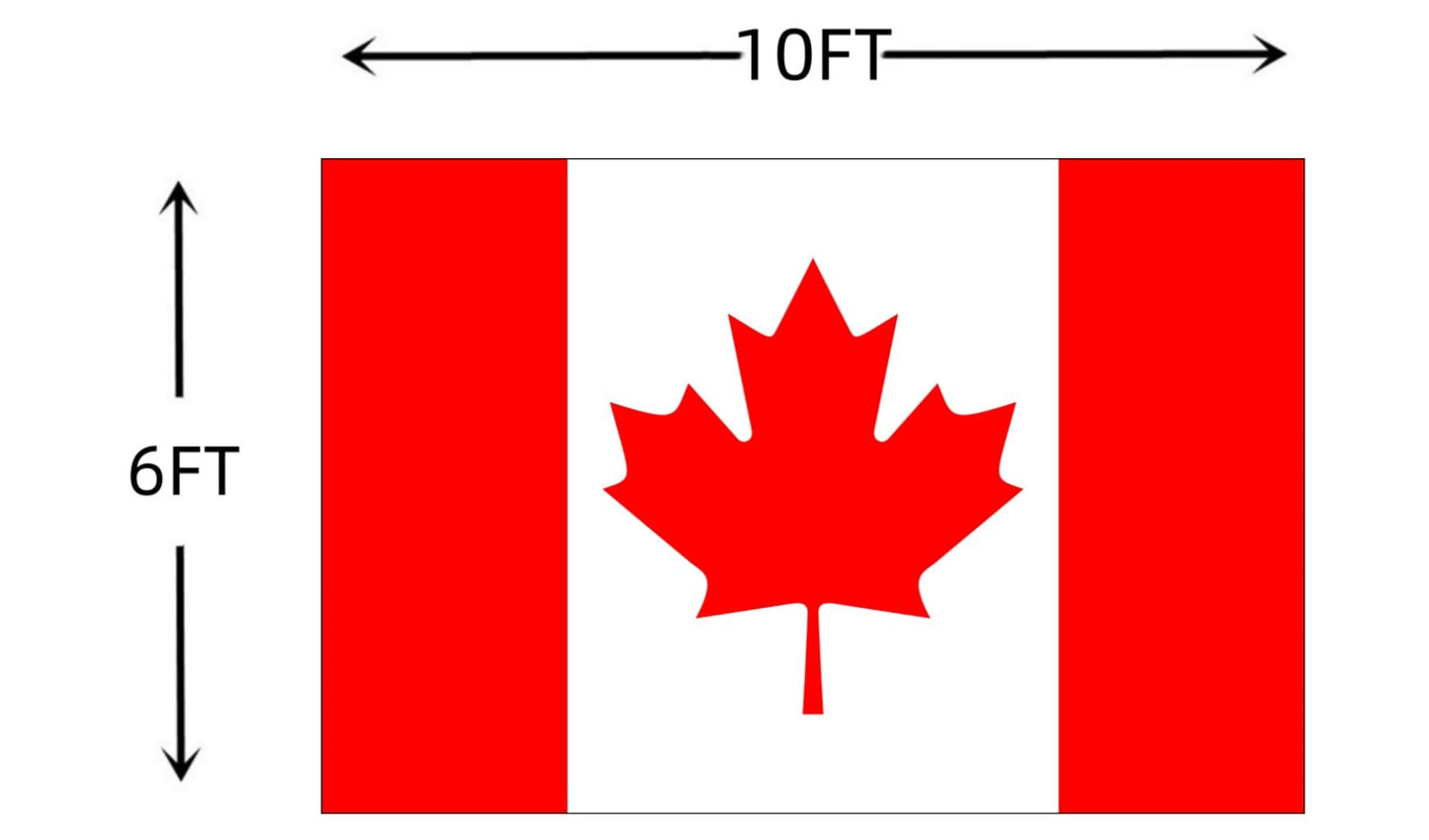 Large Canada Flag 6X10 FT - Vivid Color, All Weather, Double Stitched Big Size Canadian National Flags UV Resistant Polyester Flags with Brass Grommets (Canada, 6X10)