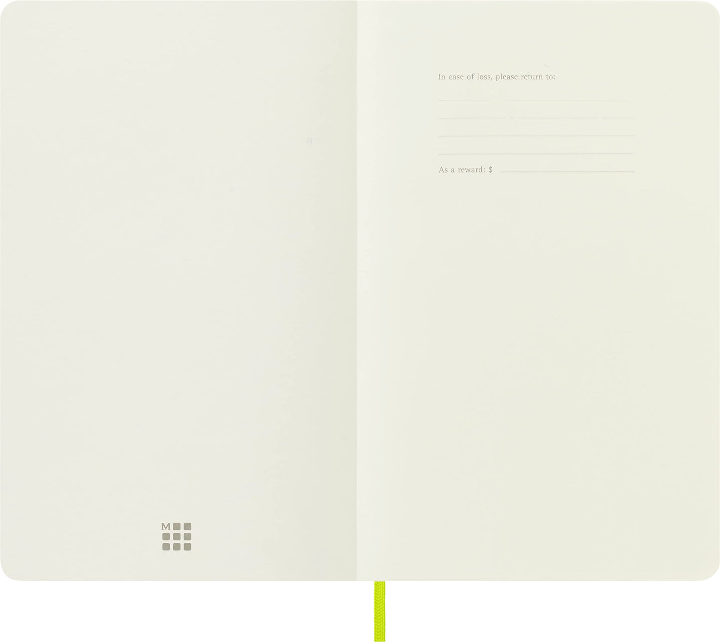Moleskine Classic Notebook, Large, Plain, Lemon Green, Soft Cover (5 x 8.25)