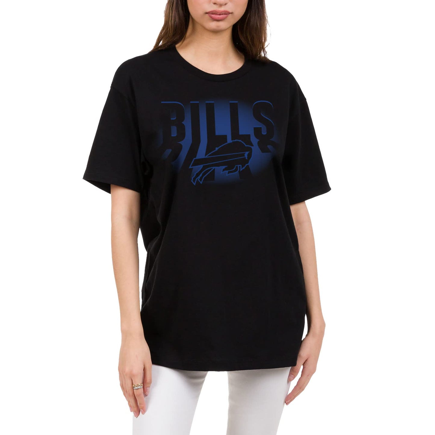 Junk Food Clothing x NFL - Buffalo Bills - Team Spotlight - Unisex Adult Short Sleeve Fan T-Shirt for Men and Women - Size X-Large Black