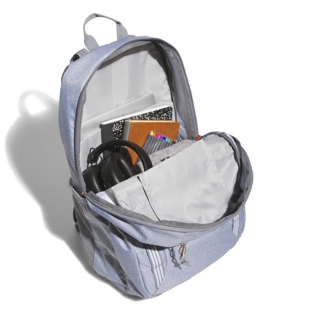 adidas Unisex-Adult Excel 7 Backpack, Grey/Grey/Rose Gold Metallic, One Size Fits All
