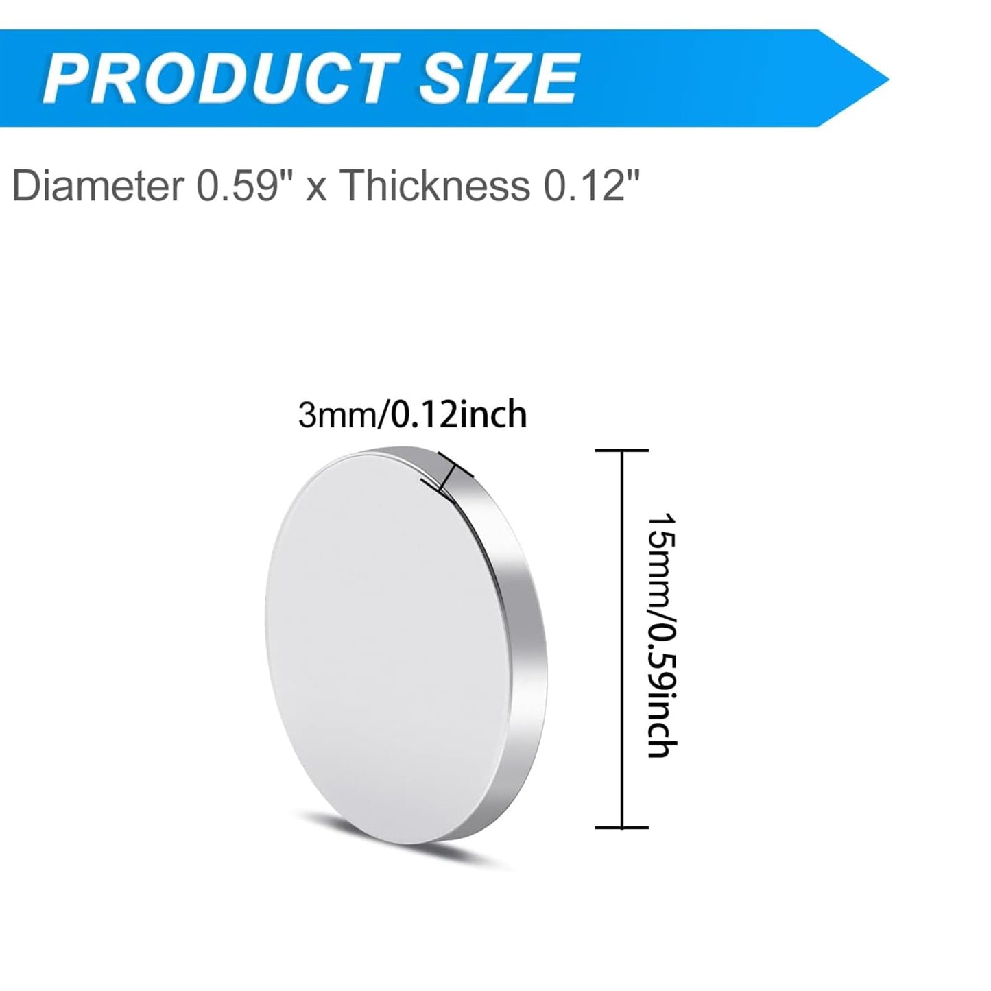 TRYMAG 15x3mm 50Pcs Super Magnets, Small Round Fridge Rare Earth Magnets for Crafts, Tiny Office Magnet for Whitboard, Dry Erase Board, DIY, Scientific Models