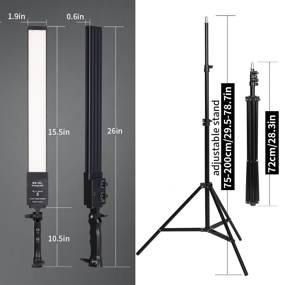 GSKAIWEN 2 Packs LED Photography Light 3200K-5500K Dimmable LED Video Light Photo Studio Light Kit with Tripod Stand Bag for Camera Video Studio YouTube Product Portrait Live Stream Shooting